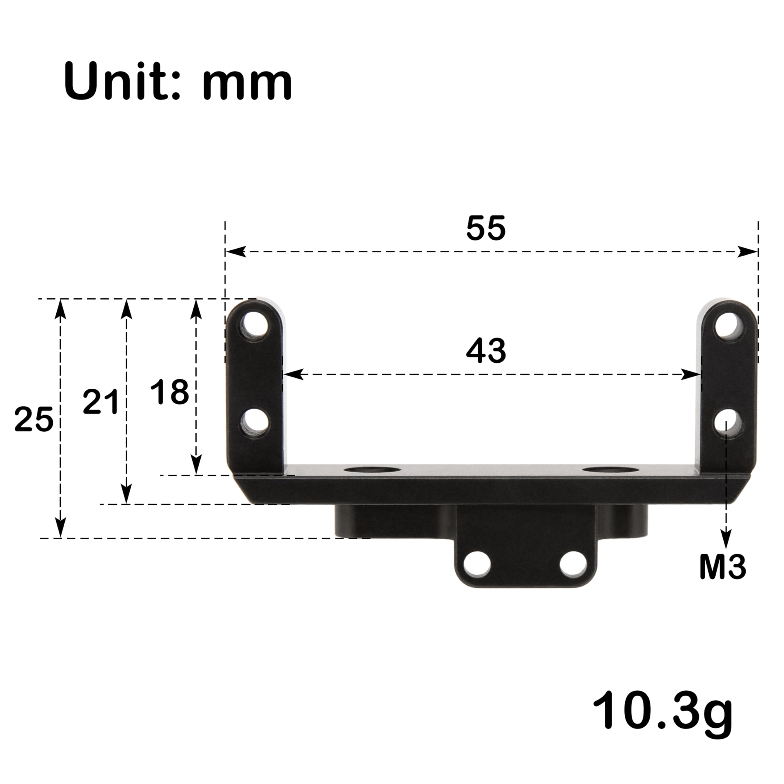 MEUS RACING Servo Mount Only – Aluminum, CNC, for AR44/AR45/Capra Axles (SOA/BTA)