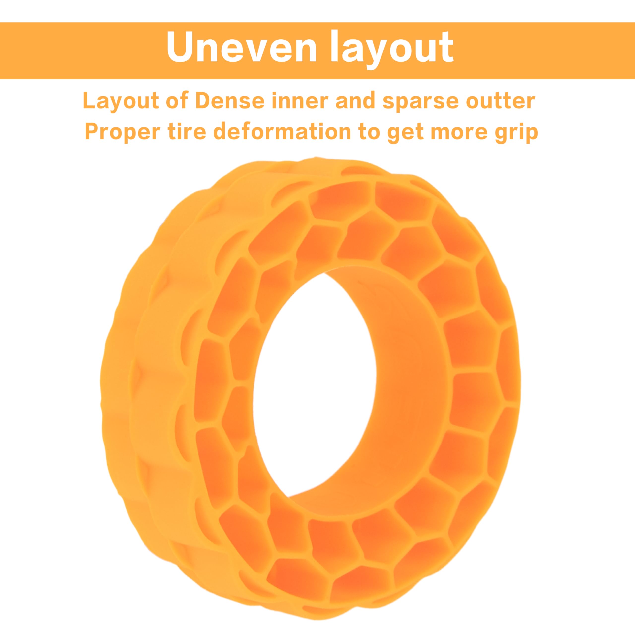MEUS RACING Soft Silicone Tire Inserts for 1.3" RC Crawler Tires (Orange, 68-72mm)