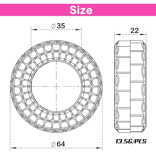 MEUS RACING Super Soft Silicone Rubber Inserts for 1.3" RC Crawler Tires (Rose Red) - 68-72mm OD