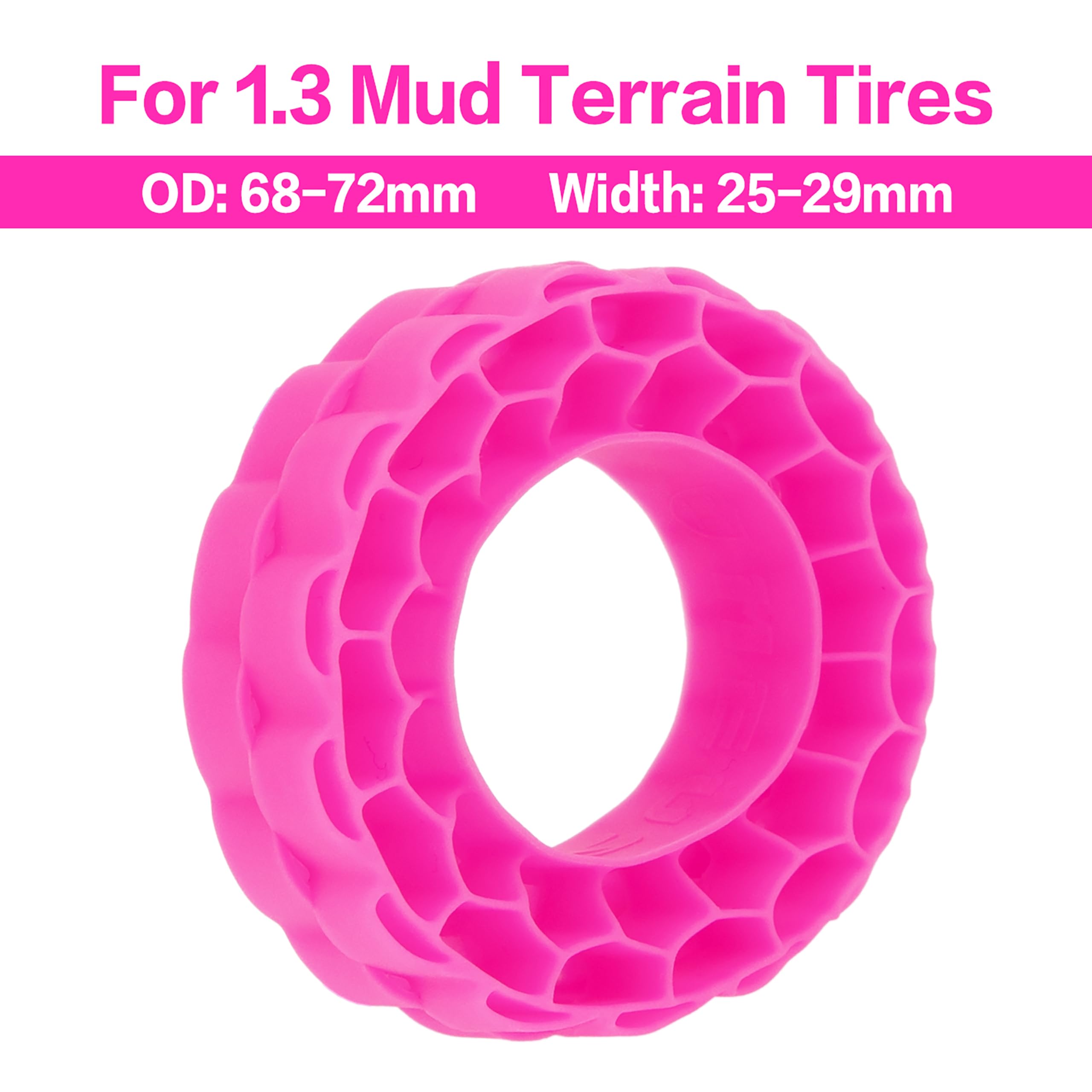MEUS RACING Super Soft Silicone Rubber Inserts for 1.3" RC Crawler Tires (Rose Red) - 68-72mm OD