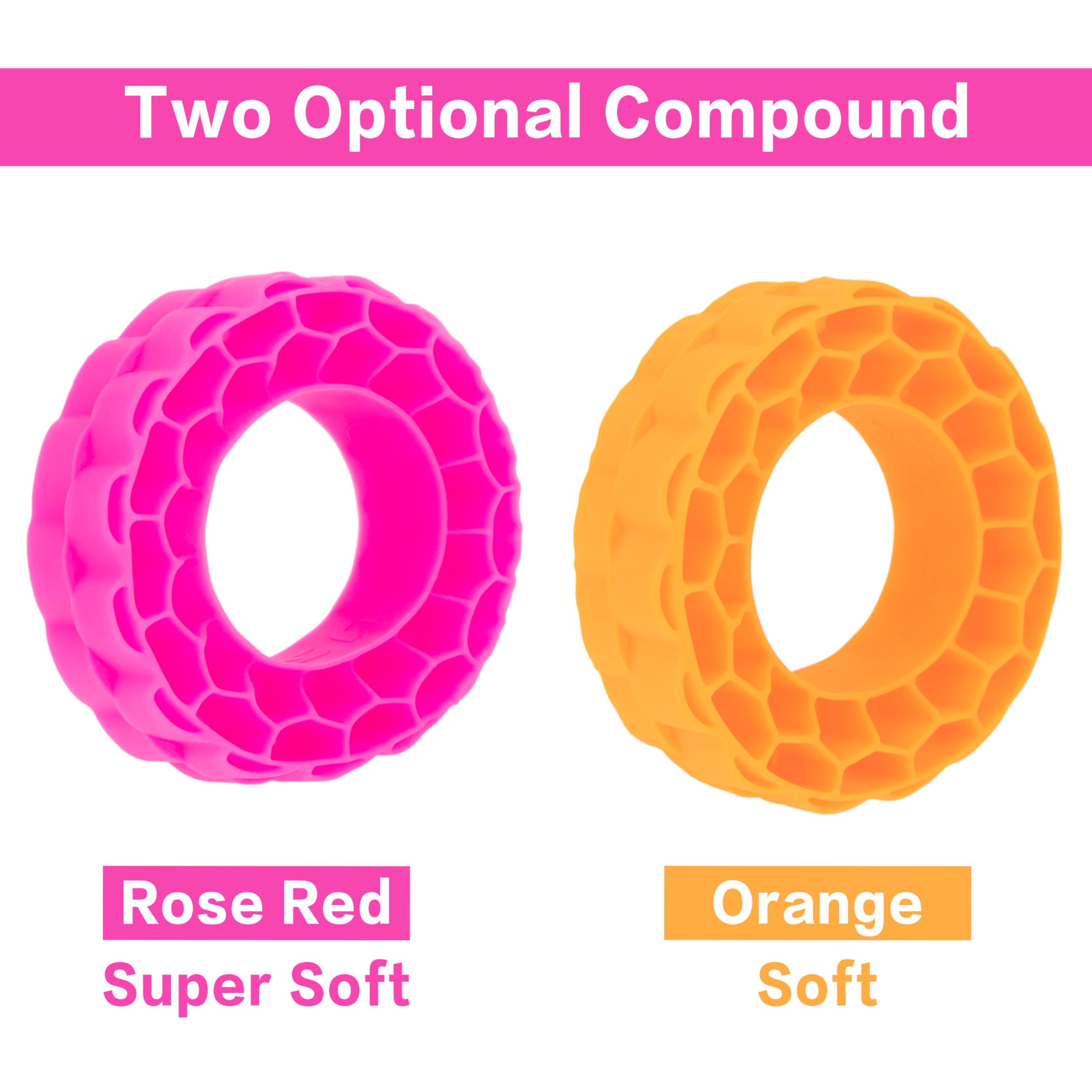 MEUS RACING Super Soft Silicone Rubber Inserts for 1.3" RC Crawler Tires (Rose Red) - 68-72mm OD