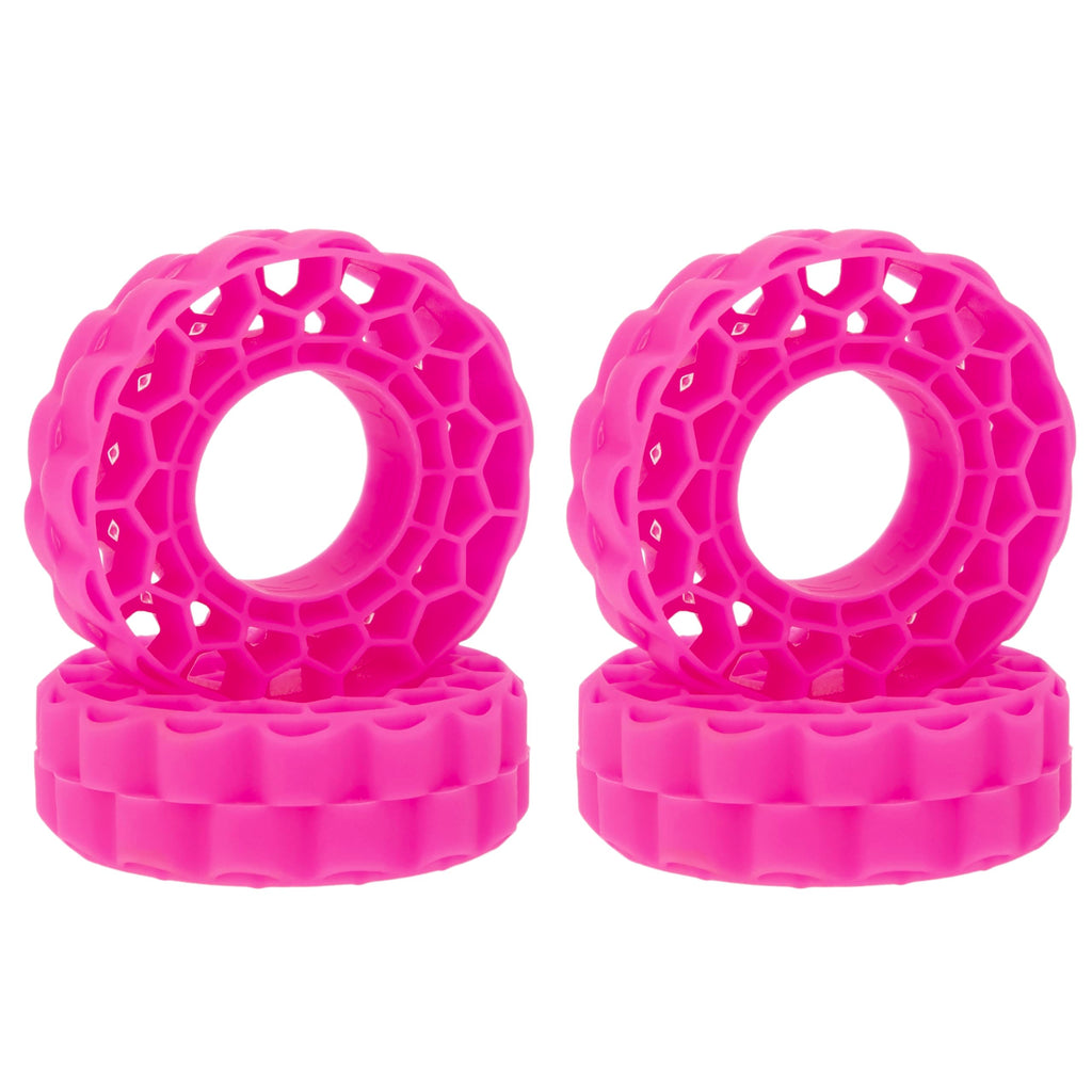 MEUS RACING Super Soft Silicone Rubber Tire Inserts for 1.0" RC Crawler Tires (Rose Red, 62-66mm)