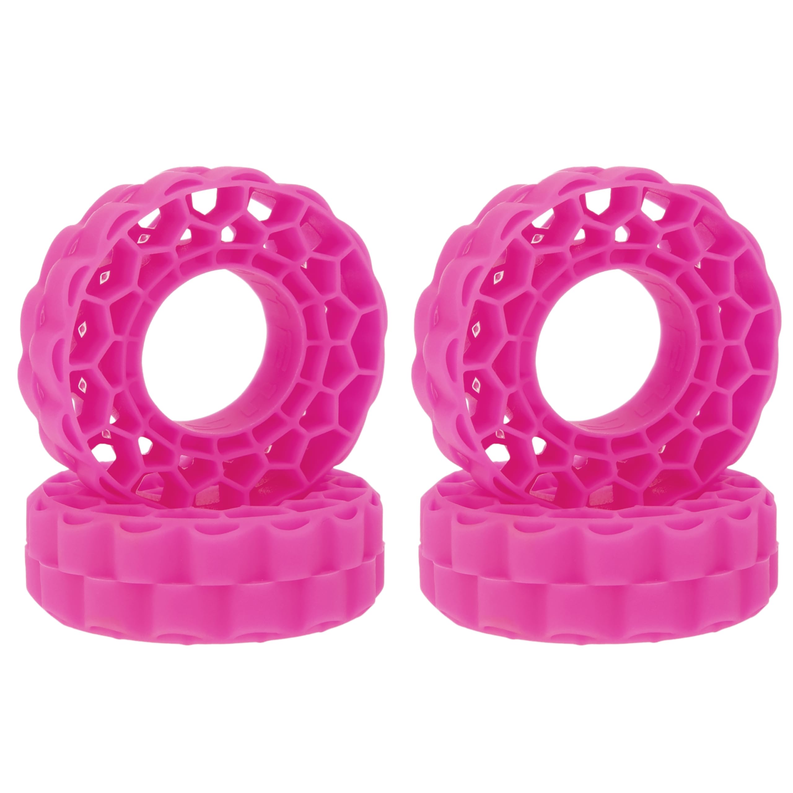 MEUS RACING Super Soft Silicone Rubber Tire Inserts for 1.0" RC Crawler Tires (Rose Red, 62-66mm)