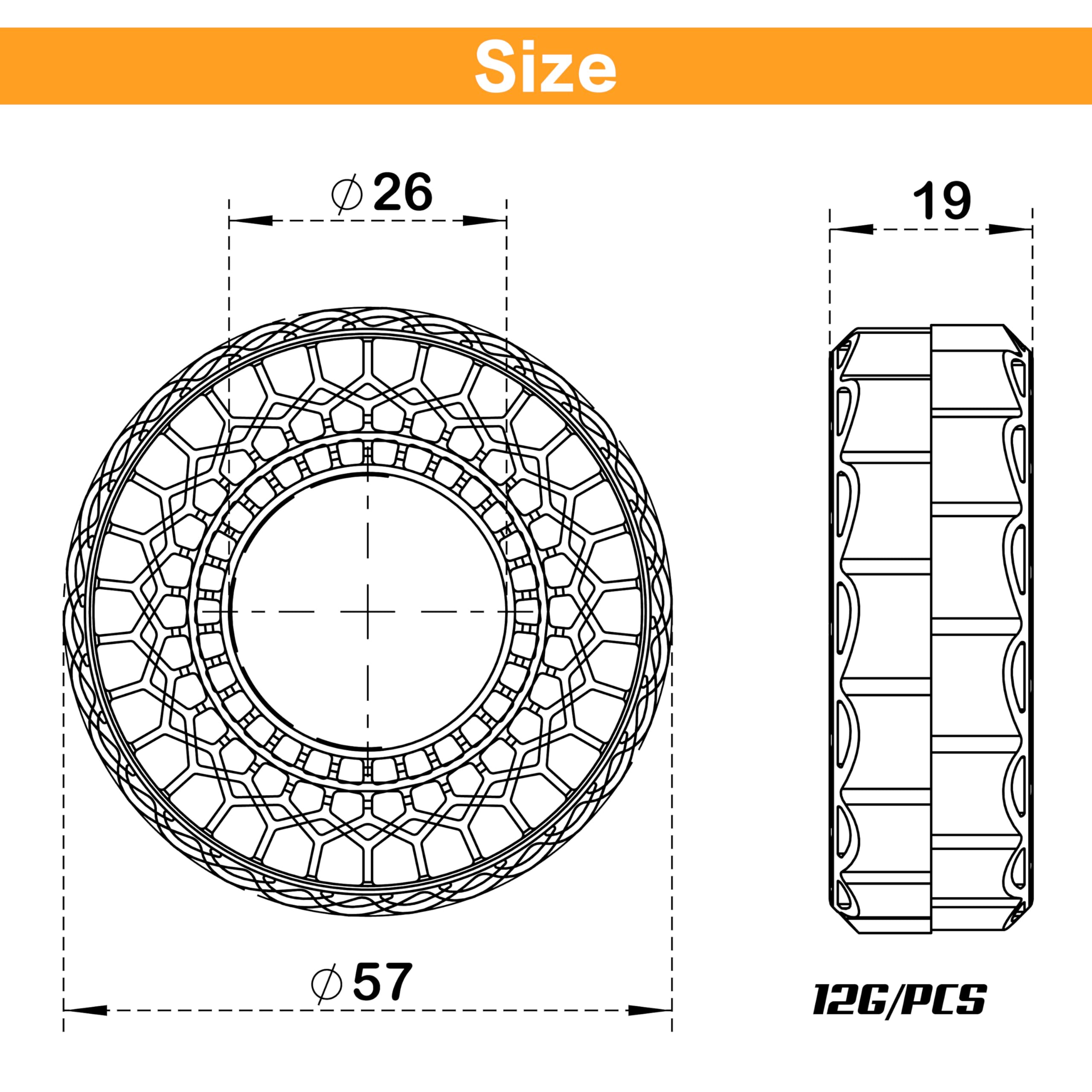 MEUS RACING Super Soft Silicone Rubber Tire Inserts for 1.0" RC Crawler Tires (Rose Red, 62-66mm)