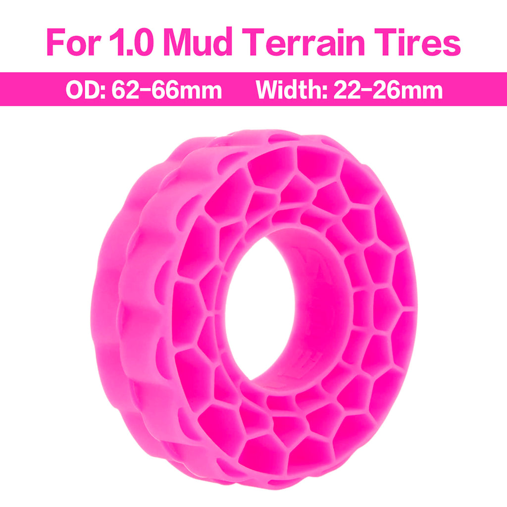 MEUS RACING Super Soft Silicone Rubber Tire Inserts for 1.0" RC Crawler Tires (Rose Red, 62-66mm)