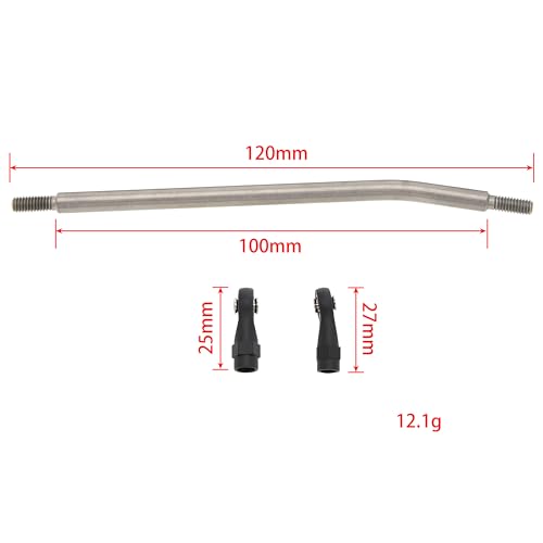 MEUS RACING Titanium Chassis Links Kit for 1/10 RC Crawlers (120mm) - Compatible with TRX4, SCX10, CCO1, Gen8