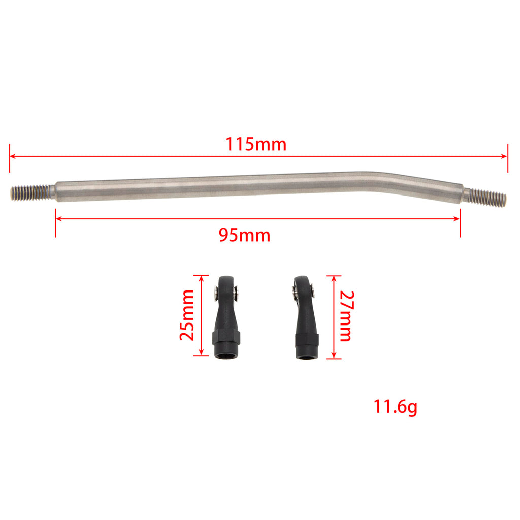 MEUS RACING Titanium Link Rod Linkage Kit for 1/10 RC Crawlers – 115mm Length (TRX4, SCX10 Compatible)
