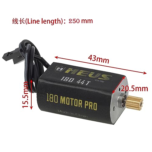 MEUS RACING TRX4M 44T 180 Pro Brushed Motor with Brass Pinion Gear for 1/18 RC Crawlers