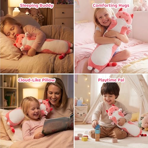 Mewaii Long Cat Plush 5 Sizes: Extra Filling, Super Soft Kawaii Pink Cat Body Pillow for Girls