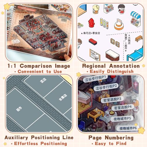 MHBEW DIY 3D Sticker Scene Collection - 10 Sets, 20 Reusable Stickers, Isometric Room Decor for Kids & Adults, City Theme