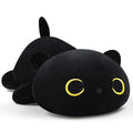 MIAOHAHA 11.8in Plush Cat Pillow - Soft Stuffed Animal Pillow for Kids and Adults, Black Cat