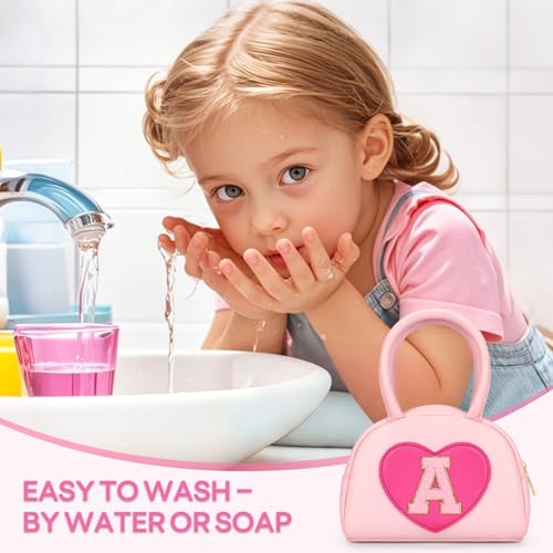 mibasies Kids Washable Makeup Kit – 18 Pcs Non-Toxic Real Play Makeup for Girls 3-10, Pink Heart Purse