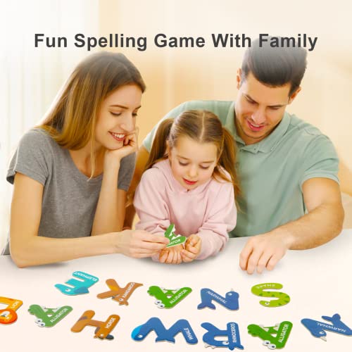 Mideer 26-Piece Large Magnetic Letters for Toddlers 1-3 – Cute Animal Alphabet Magnets for Fridge, Uppercase ABC Learning Toys for Preschool Kids 3-5