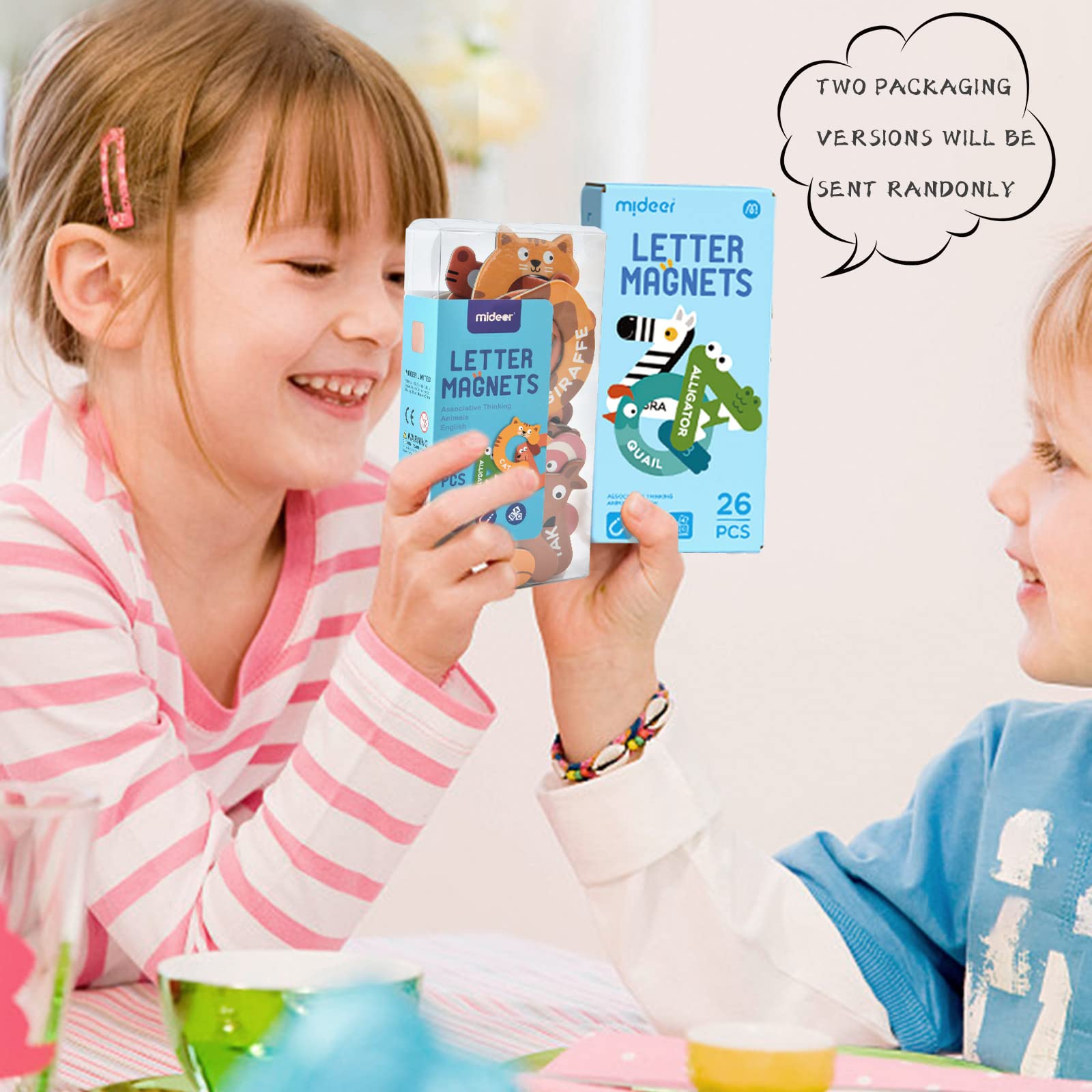 Mideer 26-Piece Large Magnetic Letters for Toddlers 1-3 – Cute Animal Alphabet Magnets for Fridge, Uppercase ABC Learning Toys for Preschool Kids 3-5