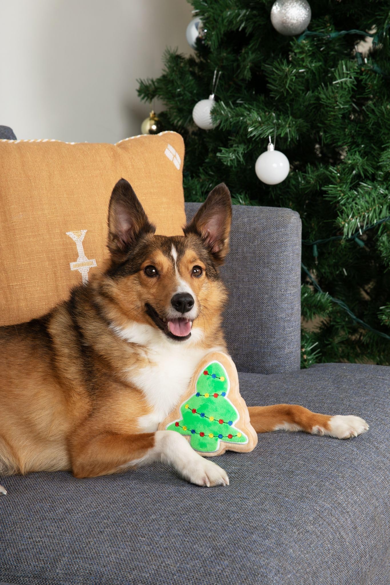 Midlee Christmas Sugar Cookie Plush Dog Toy – Small Festive Squeaky Toy for Dogs