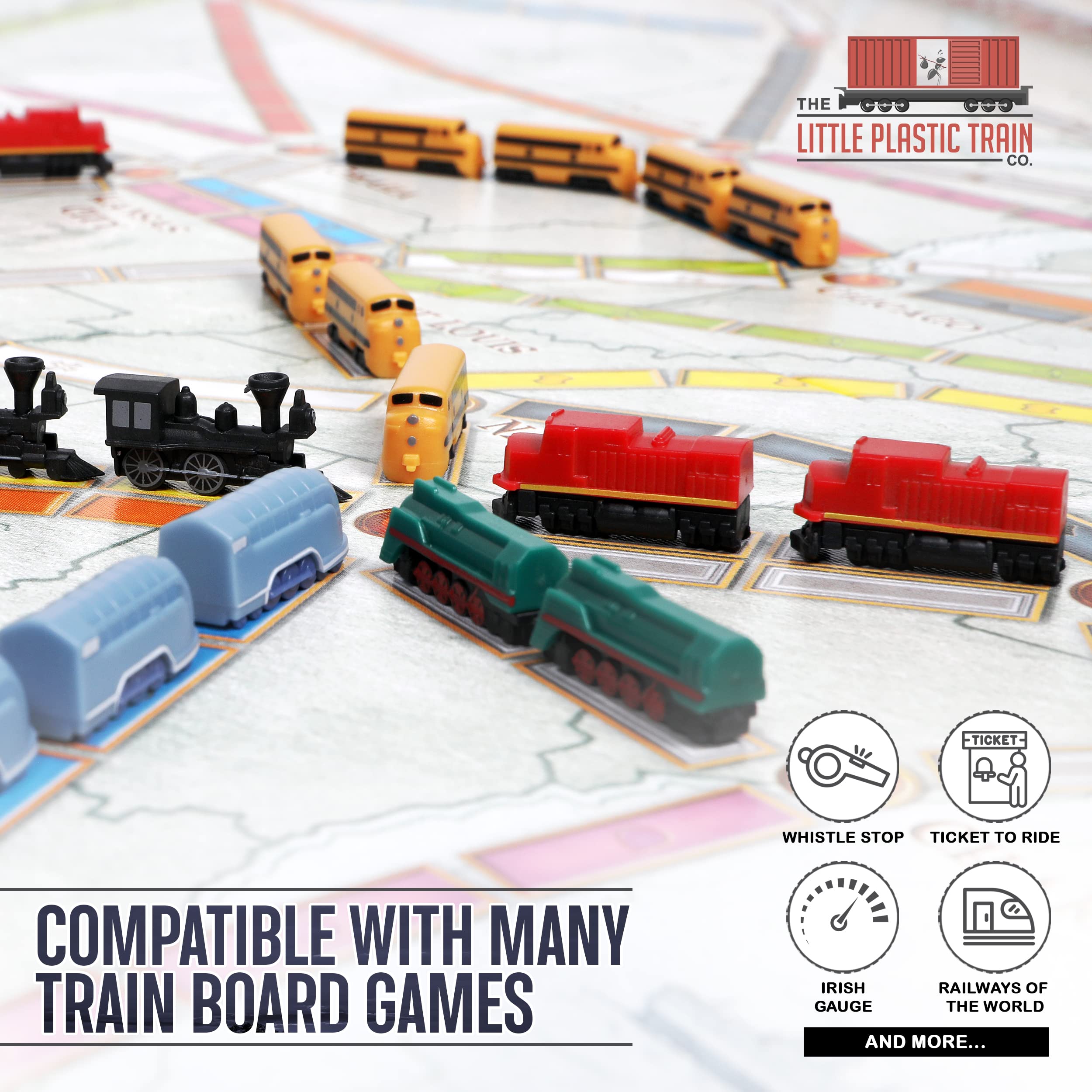 Midnight Express Deluxe Train Set – 48 Plastic Trains & Score Marker for Ticket to Ride