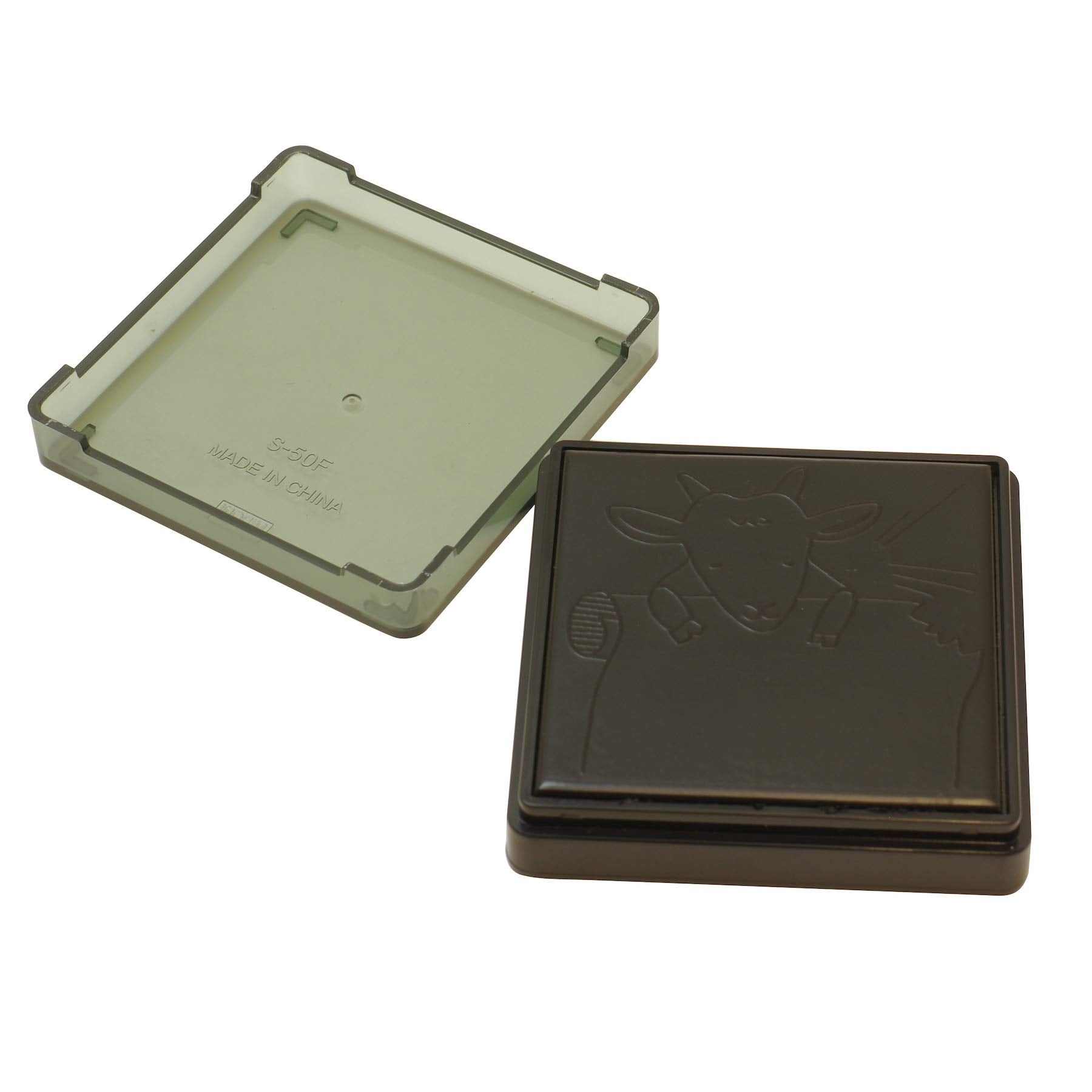 Midori Goat Pattern Stamp – Oil-Based Black Ink, Compact Stamp for Sticky Notes and Journals