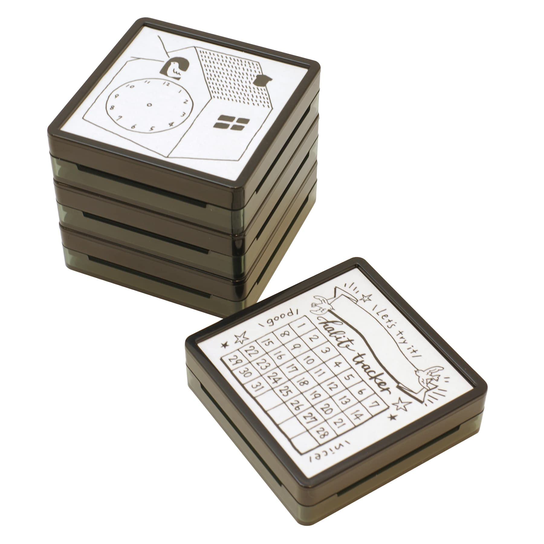 Midori Goat Pattern Stamp – Oil-Based Black Ink, Compact Stamp for Sticky Notes and Journals