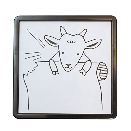 Midori Goat Pattern Stamp – Oil-Based Black Ink, Compact Stamp for Sticky Notes and Journals