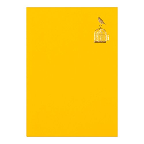 Midori Happiness A Diary – Yellow Lucky Bird Design, 116 Pages, Gold Foil Stamped