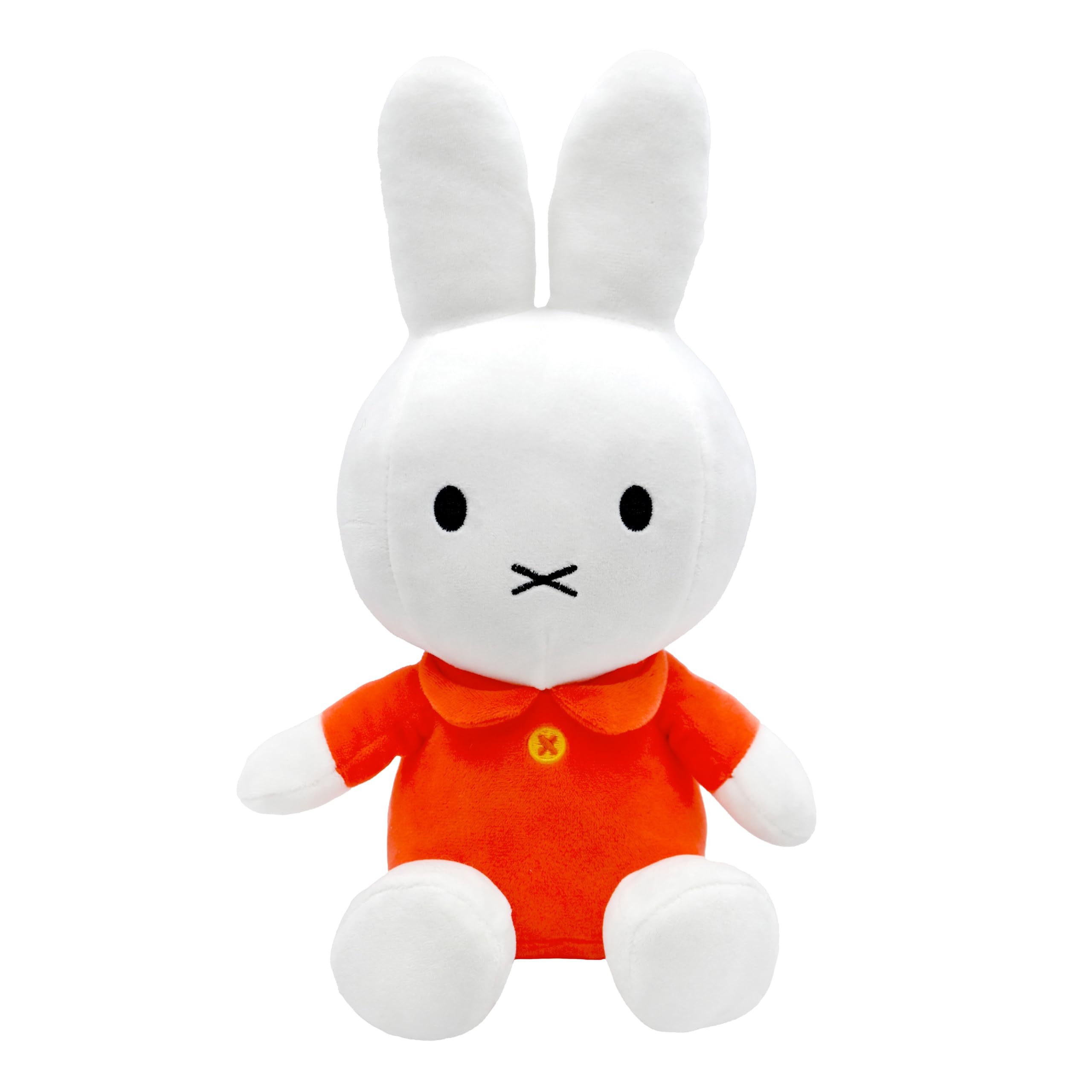Miffy 8-Inch Sitting Plush Toy by Kids Preferred - Soft Boa Bunny in Iconic Orange Dress