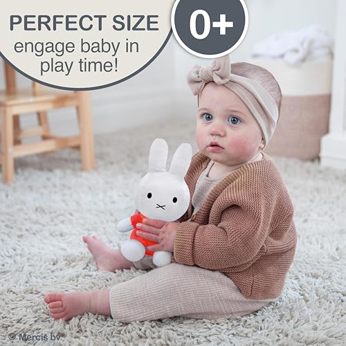 Miffy 8-Inch Sitting Plush Toy by Kids Preferred - Soft Boa Bunny in Iconic Orange Dress