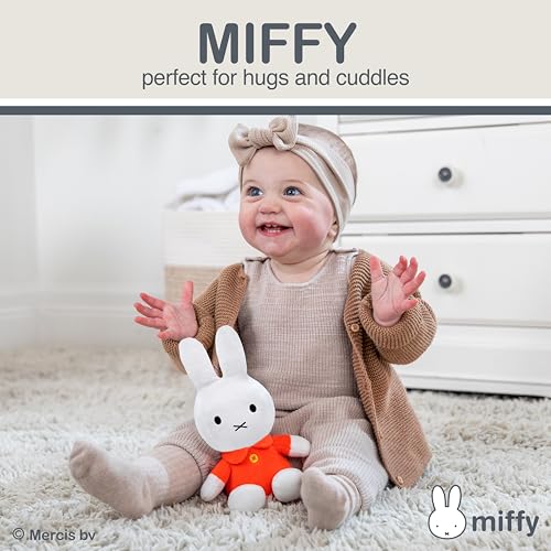 Miffy 8-Inch Sitting Plush Toy by Kids Preferred - Soft Boa Bunny in Iconic Orange Dress