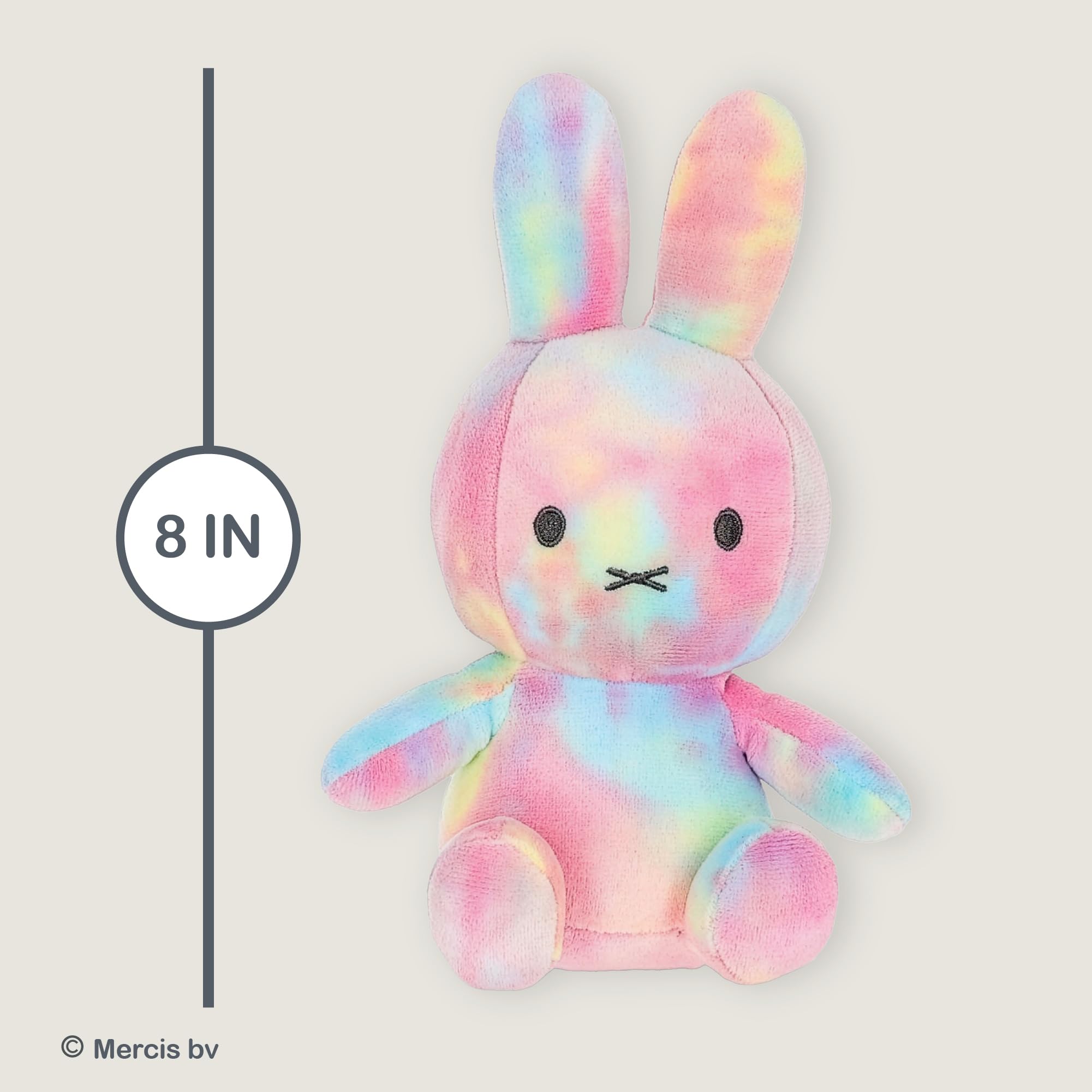 Miffy Tie Dye Plush 8 Inch: Ultra Soft Bunny Stuffed Animal with Embroidered Face