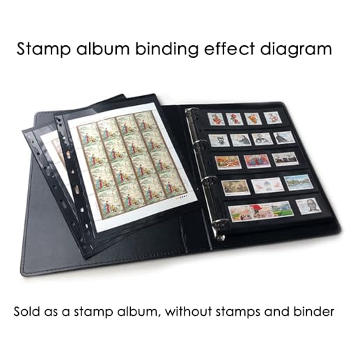 MIJLEXIG Stamp Collector Pages – 10 Sheets, 9-Hole, 2-Row for Standard Albums