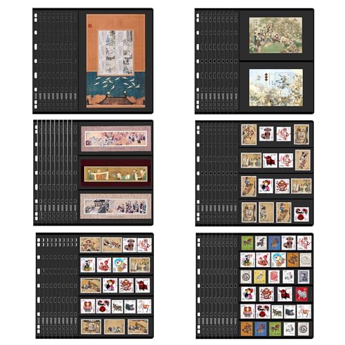 MIJLEXIG Stamp Collector Pages – 10 Sheets, 9-Hole, 2-Row for Standard Albums