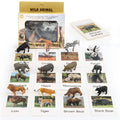 MIKNEKE Montessori Animal Figurines with Matching Flash Cards - 12 Realistic Zoo Animals for Toddlers