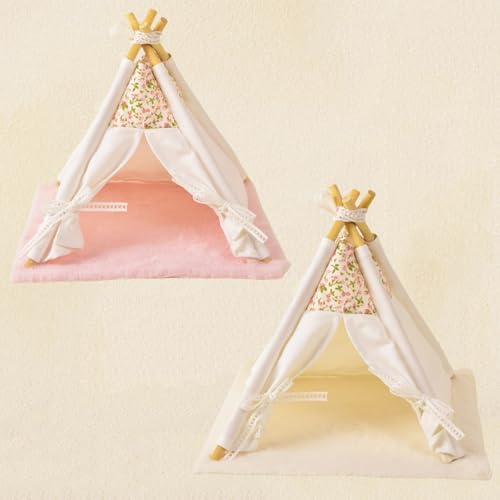Minamzee 1:12 Dollhouse Camping Bed Tent with Carpet - Mini Pink Lace Tent for Dollhouse Furniture (White)