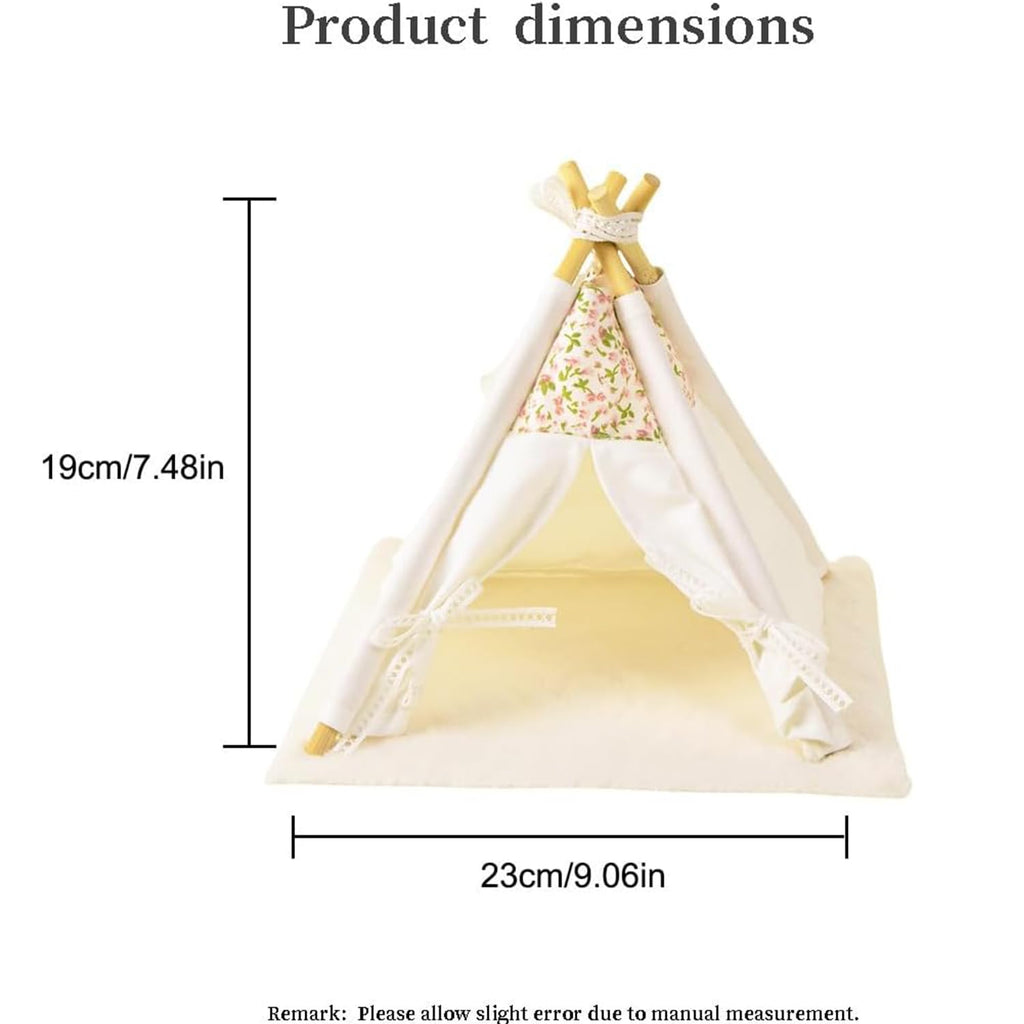 Minamzee 1:12 Dollhouse Camping Bed Tent with Carpet - Mini Pink Lace Tent for Dollhouse Furniture (White)
