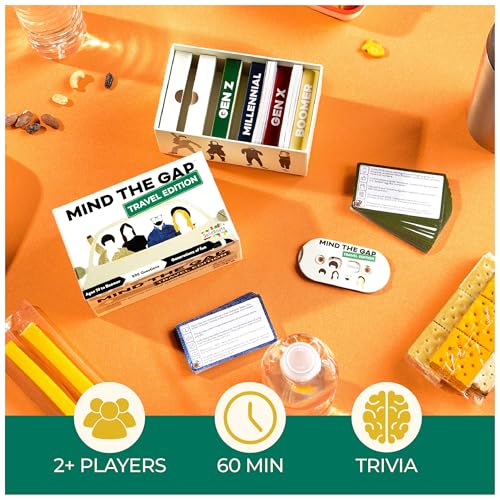 Mind The Gap Travel Edition Trivia Game – 500 New Questions for All Generations, Road Trip Fun