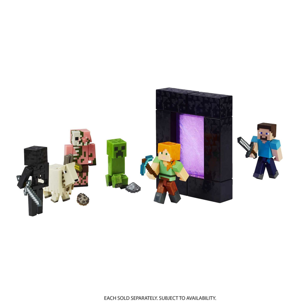Minecraft Alex Action Figure 3.25-inch with Build-a-Portal Piece and Accessory