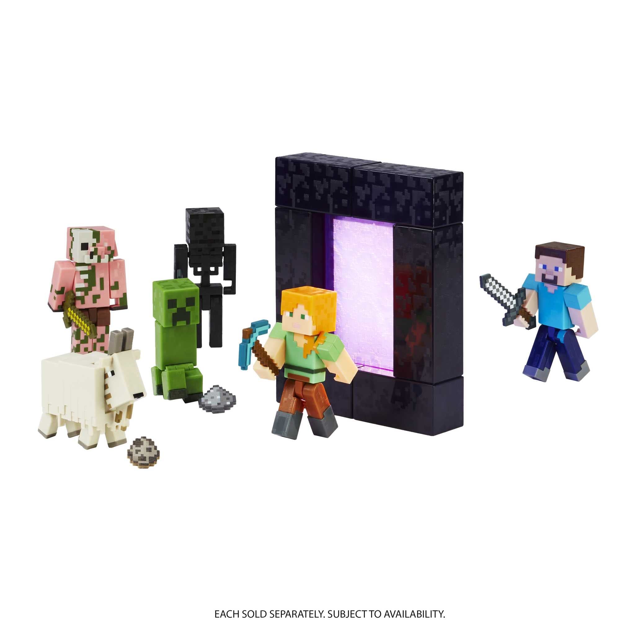 Minecraft Steve 3.25-Inch Action Figure by Mattel – Includes Portal Piece and Accessory, Poseable Joints, Gift for Fans Ages 6+
