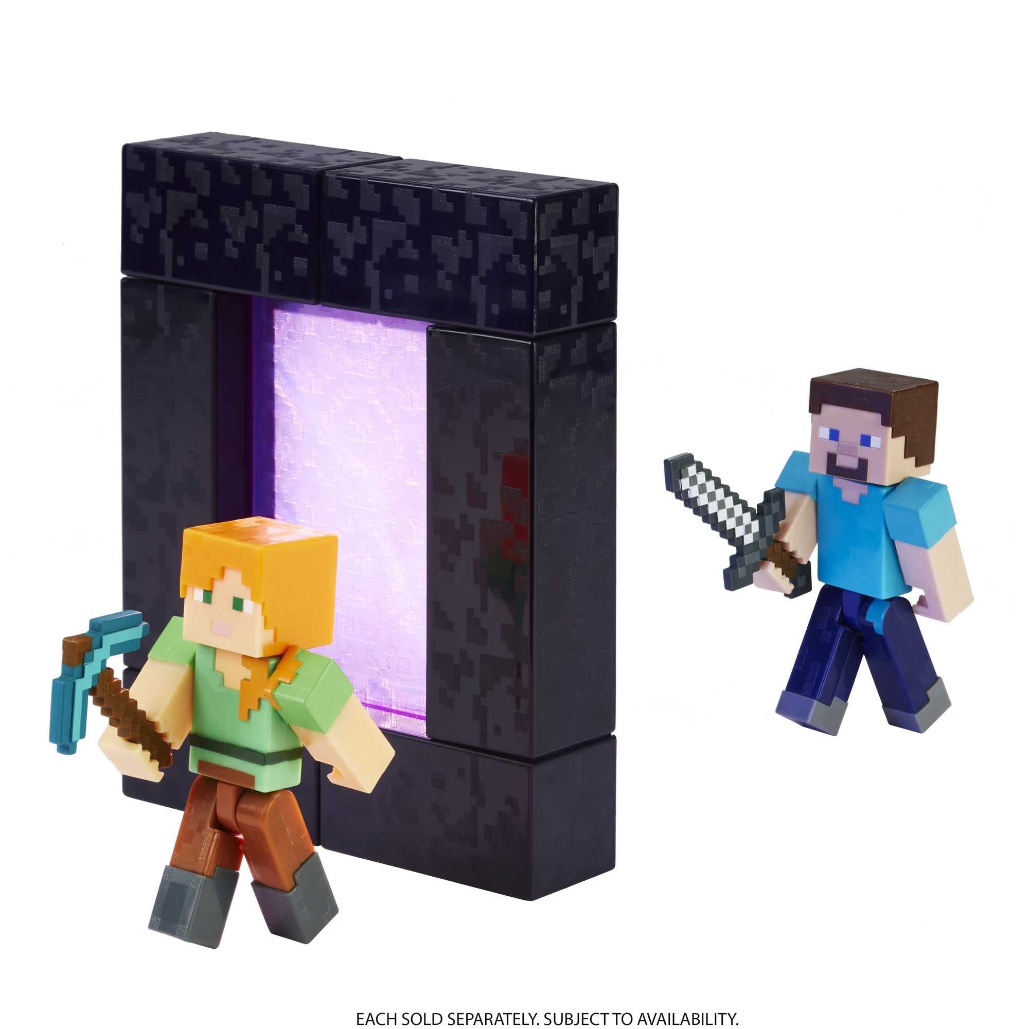 Minecraft Steve 3.25-Inch Action Figure by Mattel – Includes Portal Piece and Accessory, Poseable Joints, Gift for Fans Ages 6+