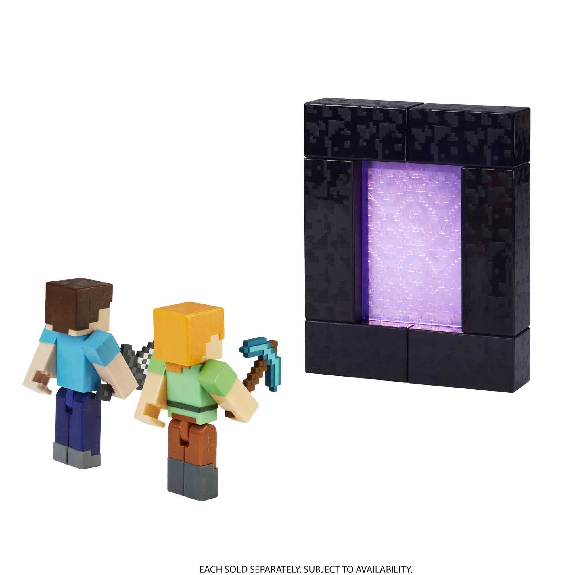 Minecraft Steve 3.25-Inch Action Figure by Mattel – Includes Portal Piece and Accessory, Poseable Joints, Gift for Fans Ages 6+