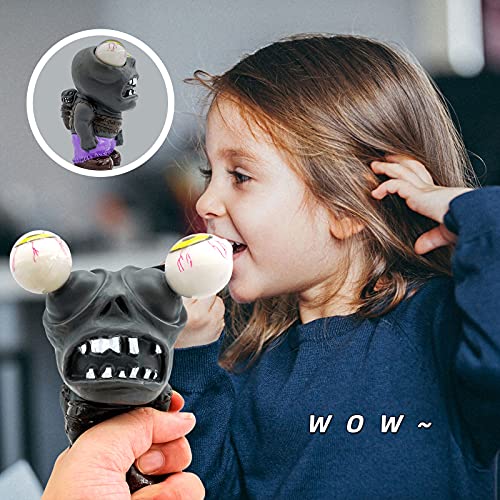 Ming You Black Zombie Squeeze Toy – Stress Relief Anxiety Toy with Popping Eyes, 4.8 Inches, Gift for Kids and Adults