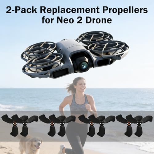 MINGVEN 8-Pack Replacement Propellers for DJI Neo 2 – Low Noise, Impact-Resistant Composite, Includes Screwdriver & Screws