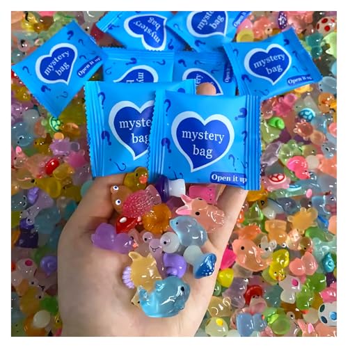 Mini Glow in the Dark Resin Animal Blind Bag – 50-Pack Mystery Figures for DIY Fairy Garden Decor