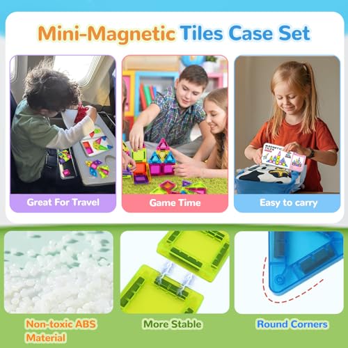 Mini Magnetic Building Blocks Travel Set – 42-Piece Portable Toy with Iron Box, Stimulates Creativity for On-the-Go Play (Air, Car, Train)