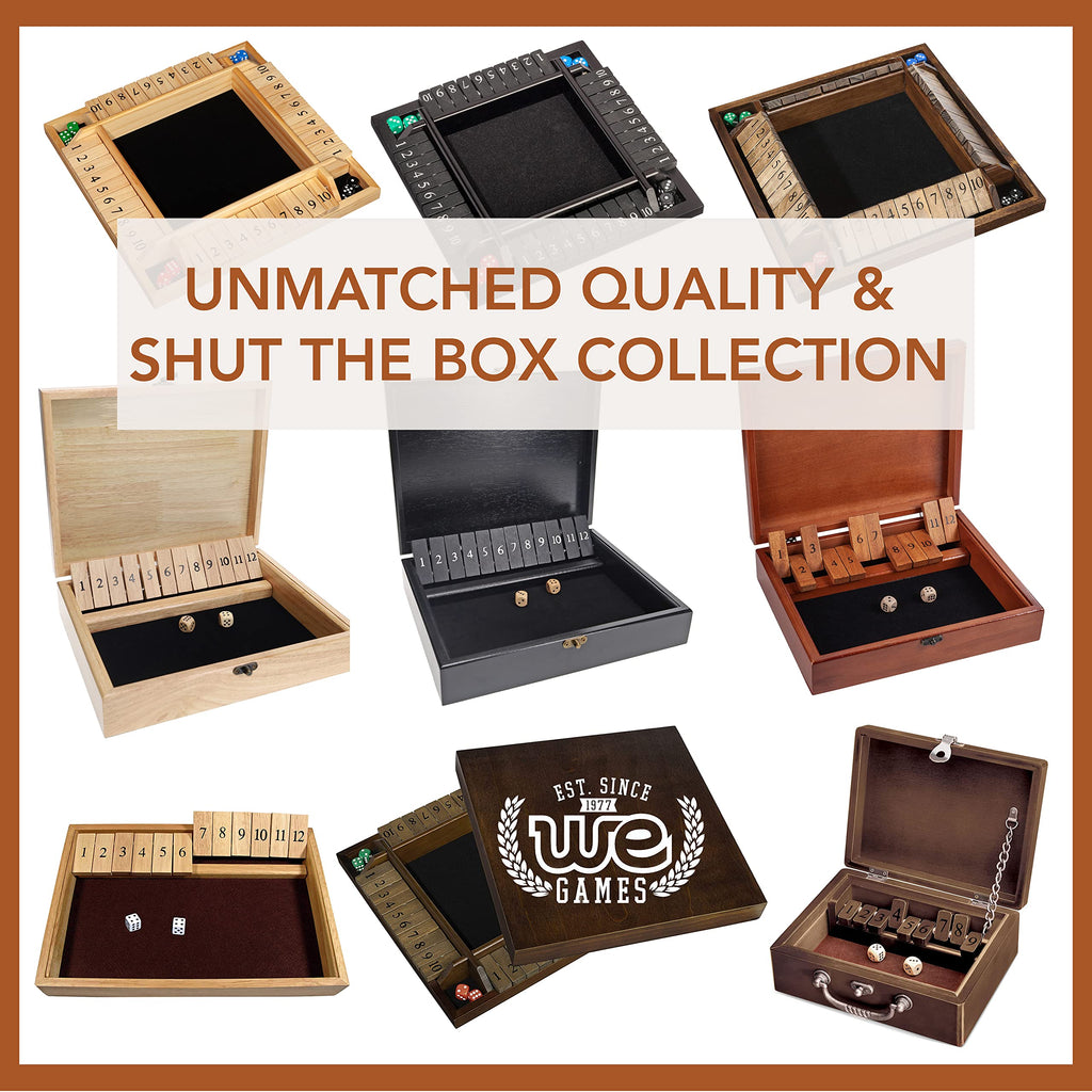 Mini Shut the Box Wooden Game by WE Games – 5.5-Inch Travel Size with 9 Number Tiles for Family Fun