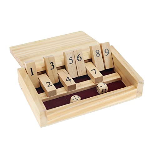 Mini Shut the Box Wooden Game by WE Games – 5.5-Inch Travel Size with 9 Number Tiles for Family Fun