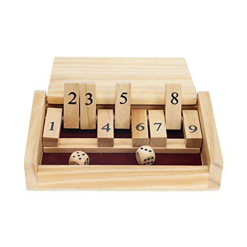 Mini Shut the Box Wooden Game by WE Games – 5.5-Inch Travel Size with 9 Number Tiles for Family Fun