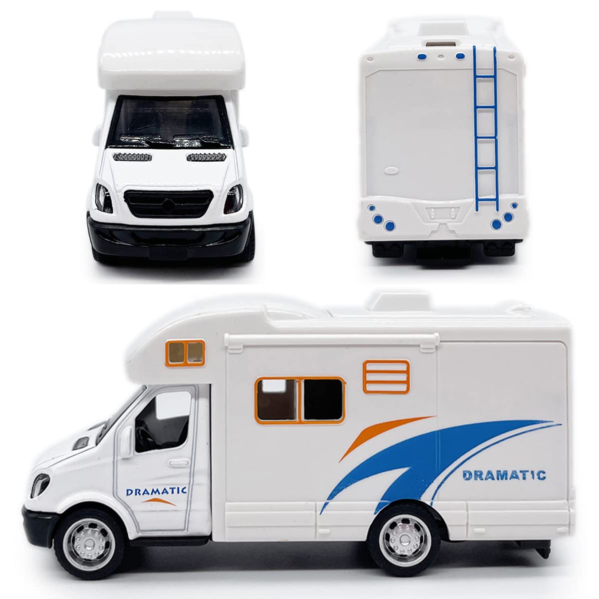 Mini Toy Camper Van RV Diecast Pull Back Car with Opening Roof and Side Door for Boys Age 3-12 - Metanyl
