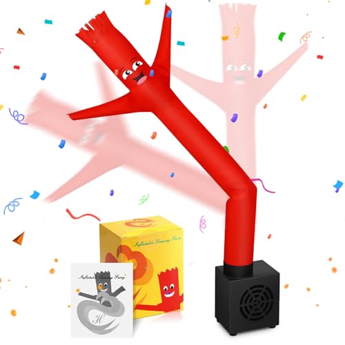 Mini Wacky Waving Inflatable Tube Guy - Desktop Gag Toy with Blower (Red, 16.5 inches)