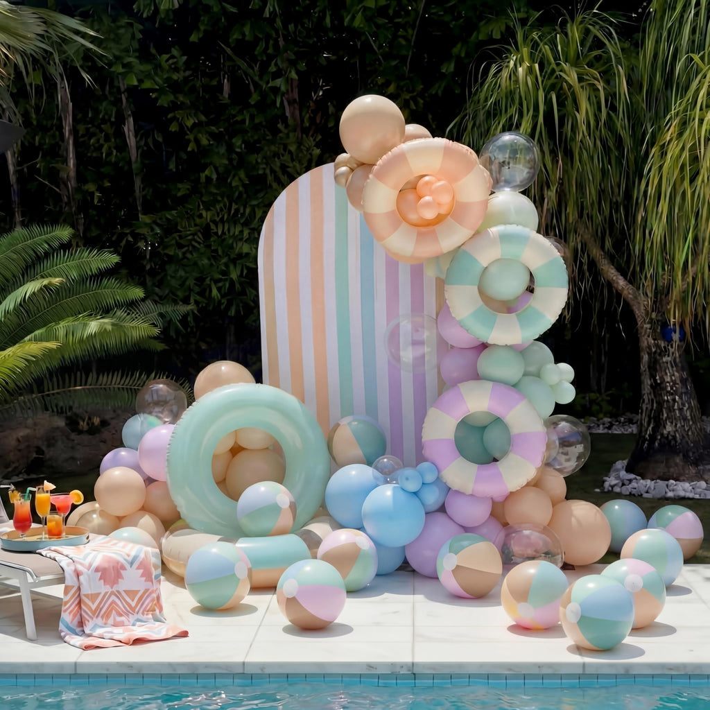 MiniInflat 4-Pack 16-Inch Pastel Beach Balls for Pool Parties & Summer Fun