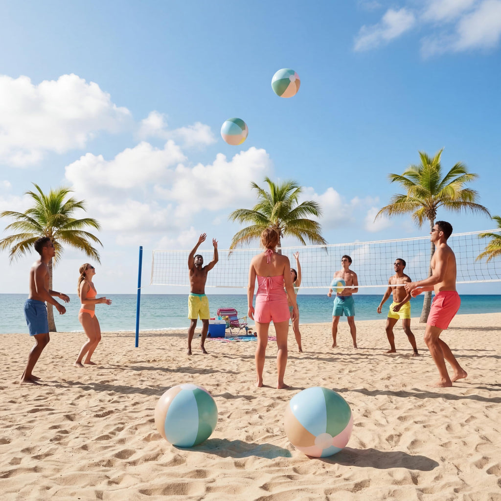 MiniInflat 4-Pack 16-Inch Pastel Beach Balls for Pool Parties & Summer Fun