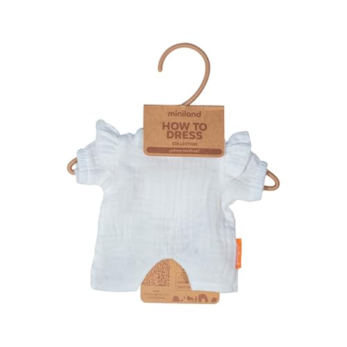Miniland Doll Pajamas and Hat – White, Fits 8 1/4 Inch Dolls